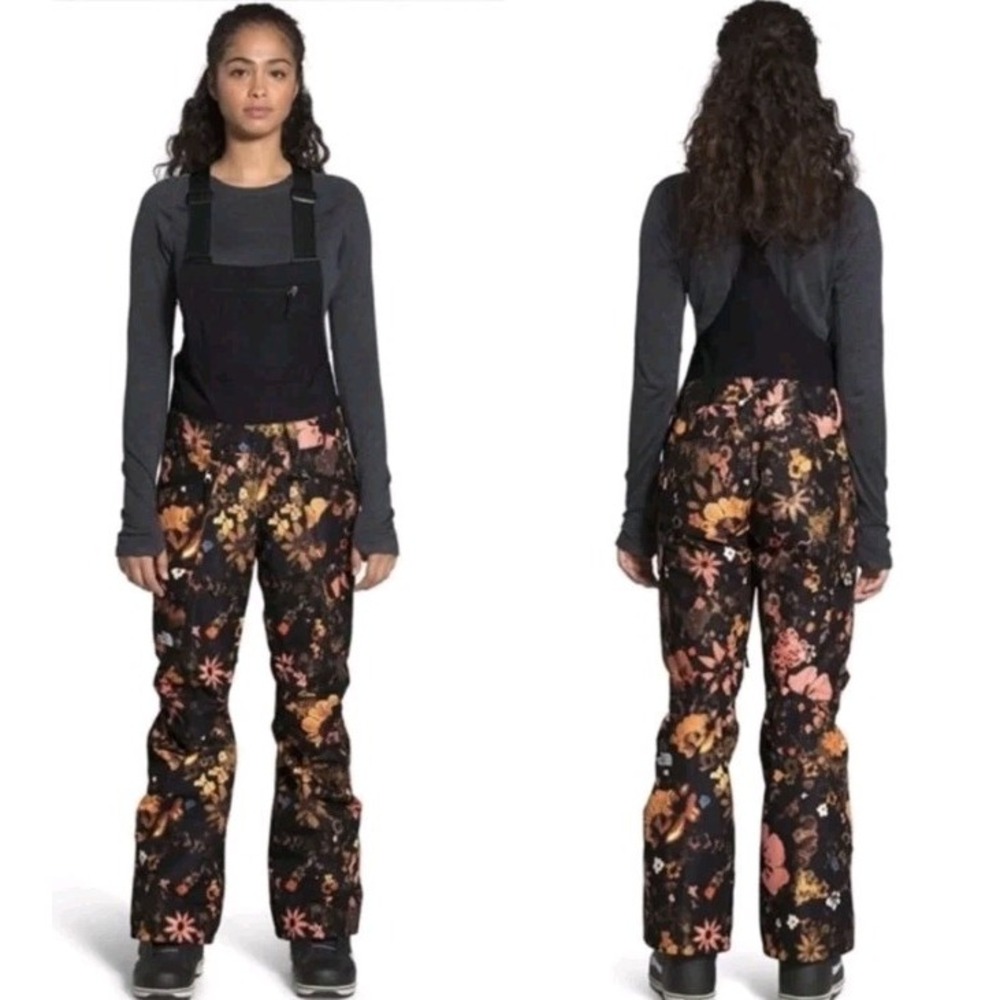 New THE NORTH FACE Women Sx30 Freedom Insulated Pant Black Floral Snow Ski Boho